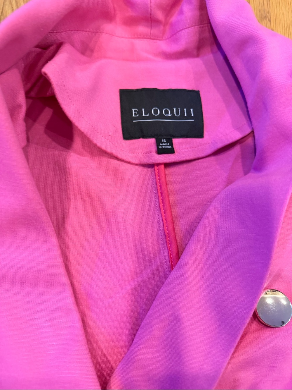 Eloquii Hot Pink Double Breasted Blazer Size 16 - Picture 3 of 5